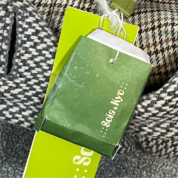 Soia & Kyo Gemma Coat Womens Small Gray Checkered Belted Peacoat Jacket NWT - Picture 15 of 16